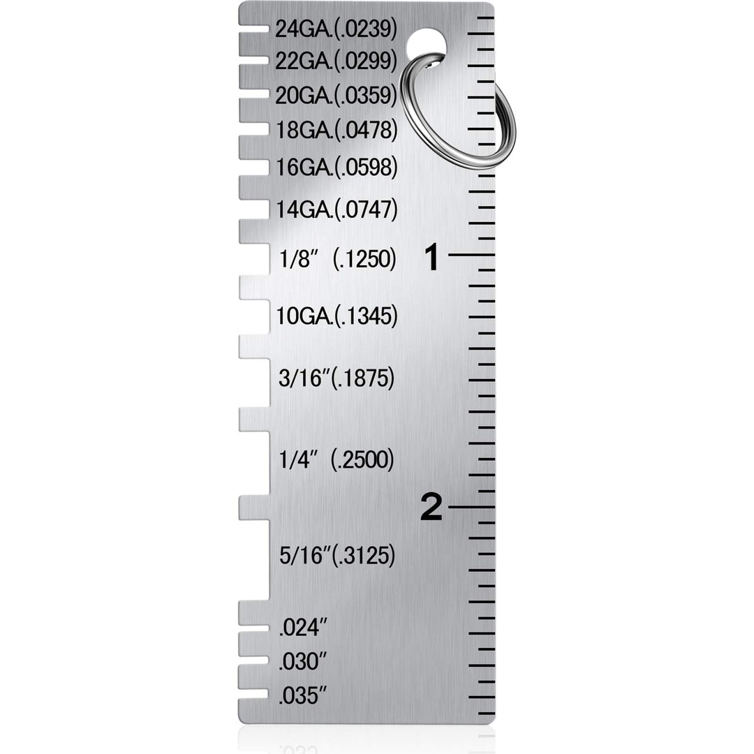 Gauge Metal Sheet Thickness Gauge Metal Gauge Tool Stainless Steel Thickness Gauge ONE-Sided Material Wire Thickness Gauge Plated Size Inspection Tool (1)