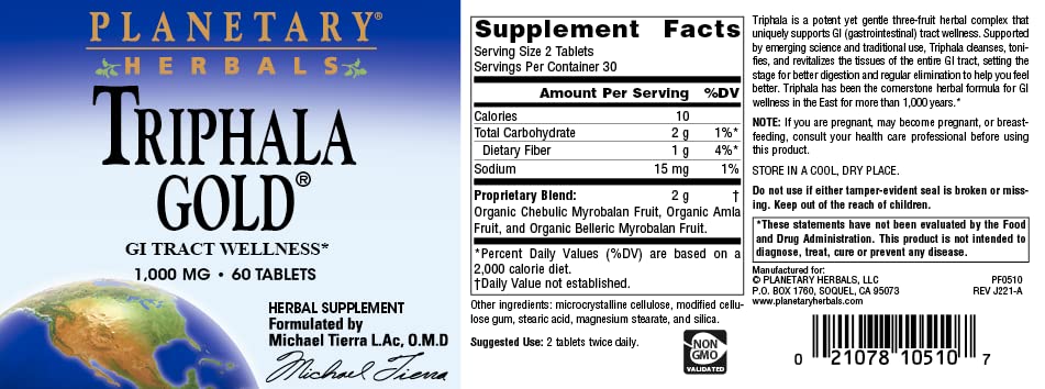 Triphala Gold 1000mg - 60 Tablets