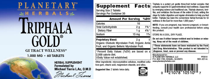 Triphala Gold 1000mg - 60 Tablets