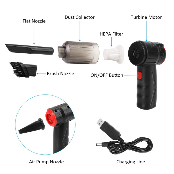 Cordless Handheld Vacuum, Electric Air Duster, Mini Vacuum Strong Suction to Keep All Sort of Electronics Dust Free, Blasting Dust Out of Gaming PC, Car and More Devices