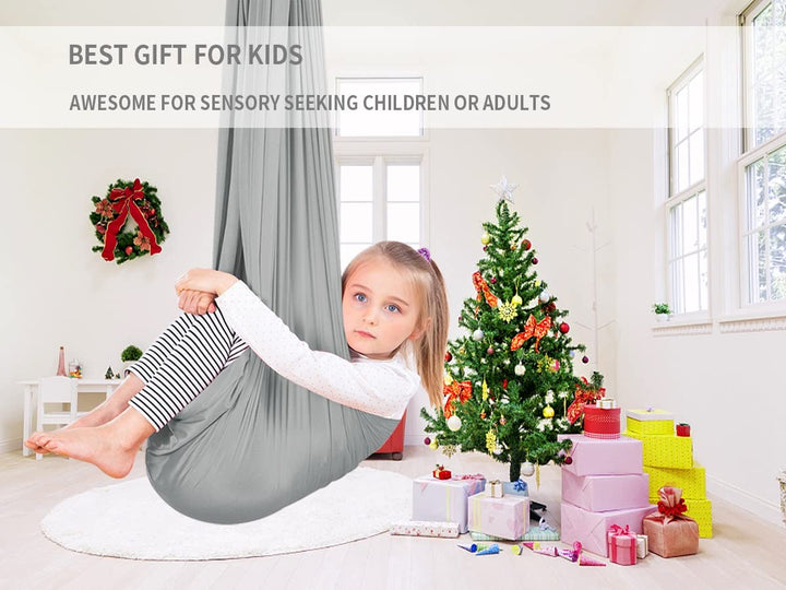 Sensory Swing for Kids and Adults with Special Needs Therapy Swing Cuddle Swing Indoor Outdoor Kids Swing Hammock for Child & with Autism, ADHD, Aspergers, Sensory Integration (Hardware Included)