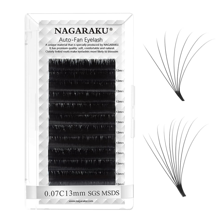 Easy Fan Eyelash Extensions Volume Lash 0.07 C curl 13mm Rapid Blooming Faux Mink Cluster For Beginners Soft Professional Lash Supplies