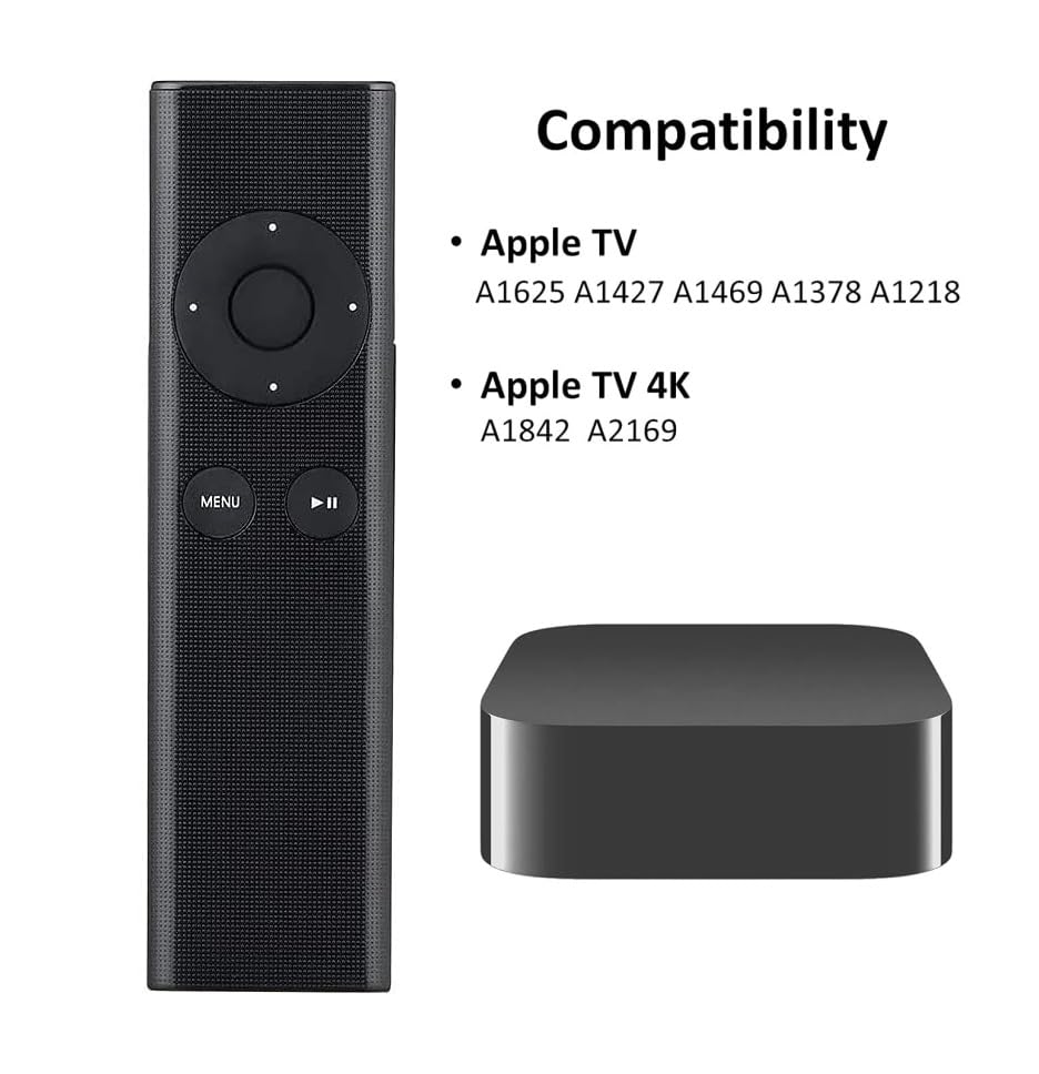 New Replaced Remote fit for Apple TV 4K 1 2 3 A1427 A1469 A1378 A1294 MD199LL/A MC572LL/A MC377LL/A MM4T2AM/A MM4T2ZM/A TV MacBook iPhone Universal Dock Music System MC377LL