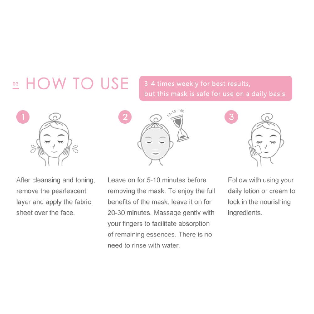 -Damask Rose Facial Mask, Softening and Brightening Collagen Essence Face Sheet Mask for Natural Look(8 Combo Pack)