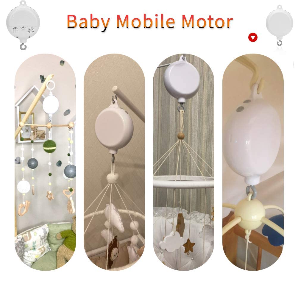 Baby Musical Mobile, Portable Sound Machine Baby Music Box Spinner Battery Operated Baby Bedding Musical Mobile Plays 12 Lullabies Rotary Music Box for Babies NewBorn Toddlers