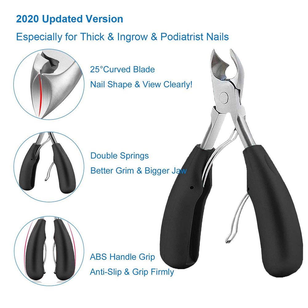 Thick Toenail Clippers, Mens Nail Clippers for Large Big Thick Nail and Toenail Senior Nail Clippers with Easy Grip Rubber Handle for Podiatrist/Ingrown/Seniors/Adult
