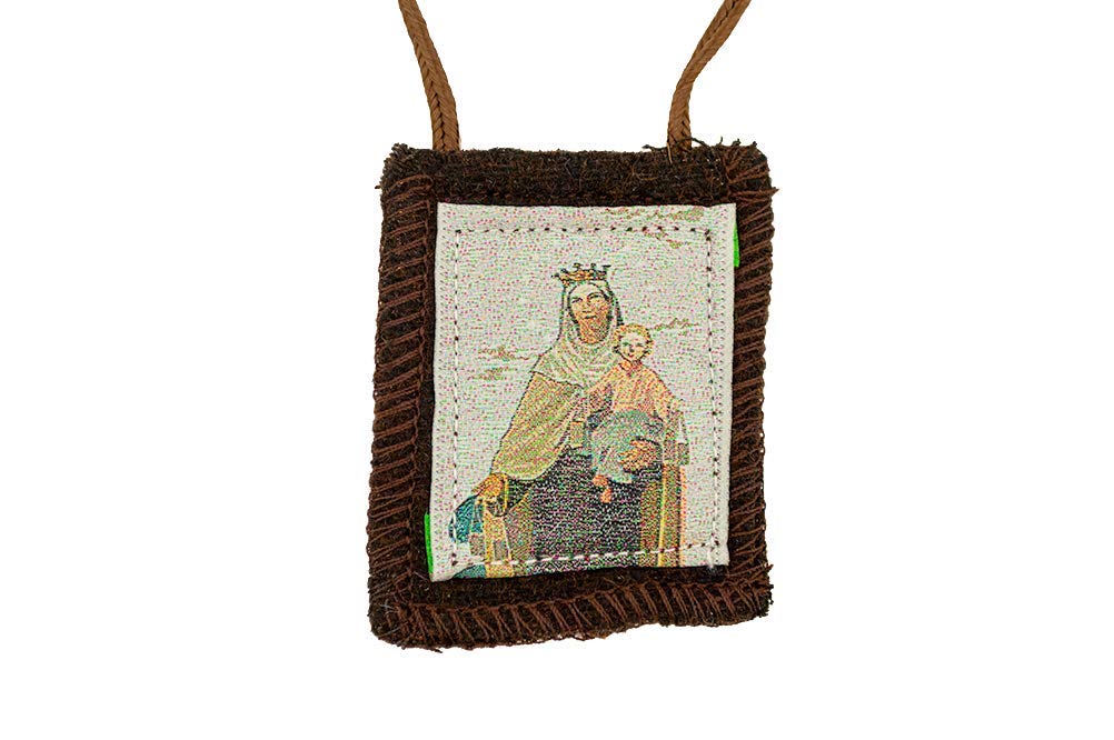 Catholic Holy Figure Saint Scapular | 100% Wool | Comes with Enrollment Papers (Divine Mercy and Our Lady of Mt. Carmel)
