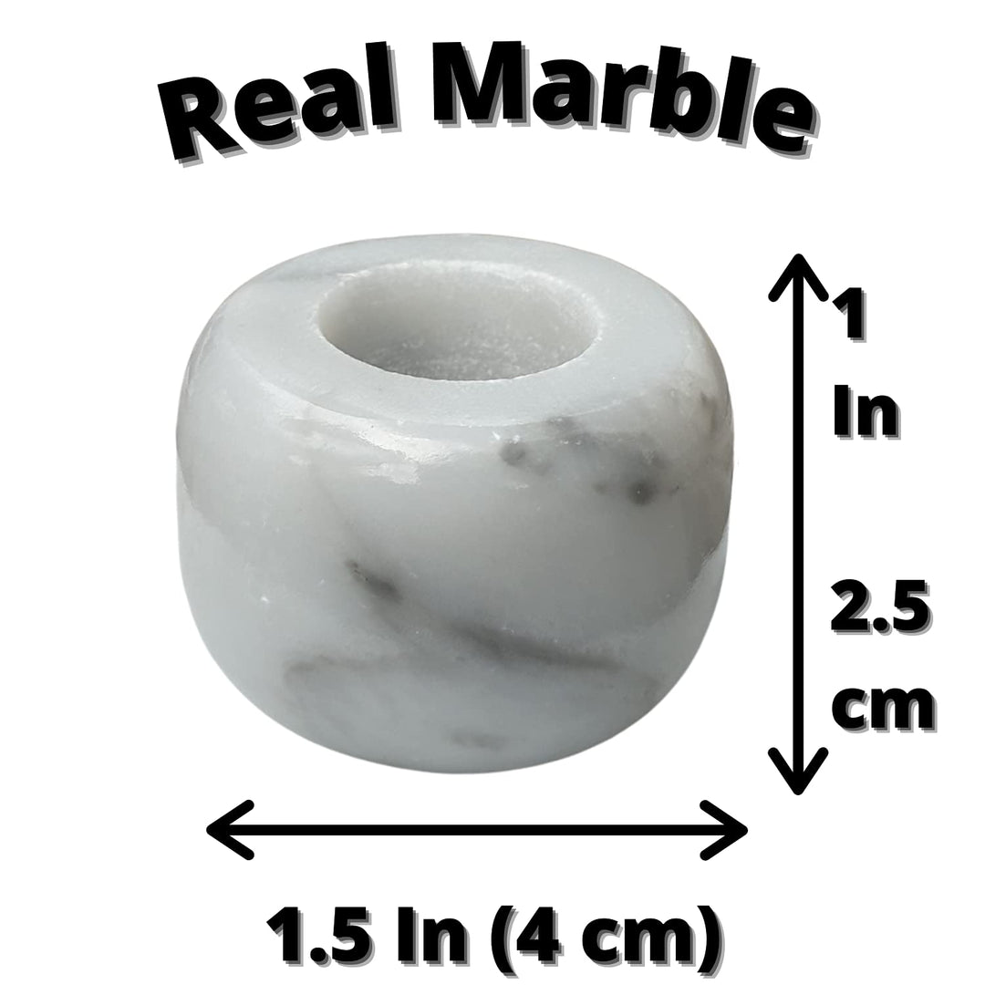 White Marble Toothbrush Stand/Holder - Real Marble Toothbrush Stand - Minimalist Modern Single Tooth Brush Holder. Pack of 2