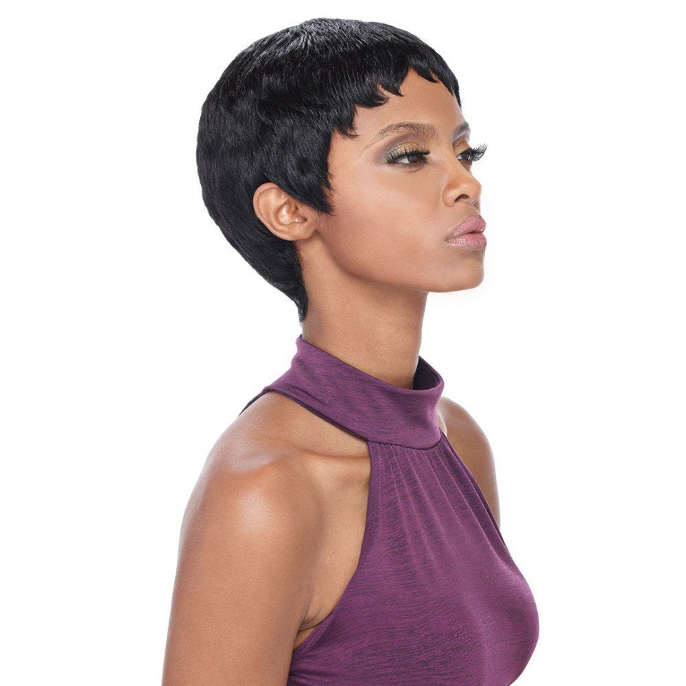 Premium Duby Human Hair Wig - PIXIE (#1B)