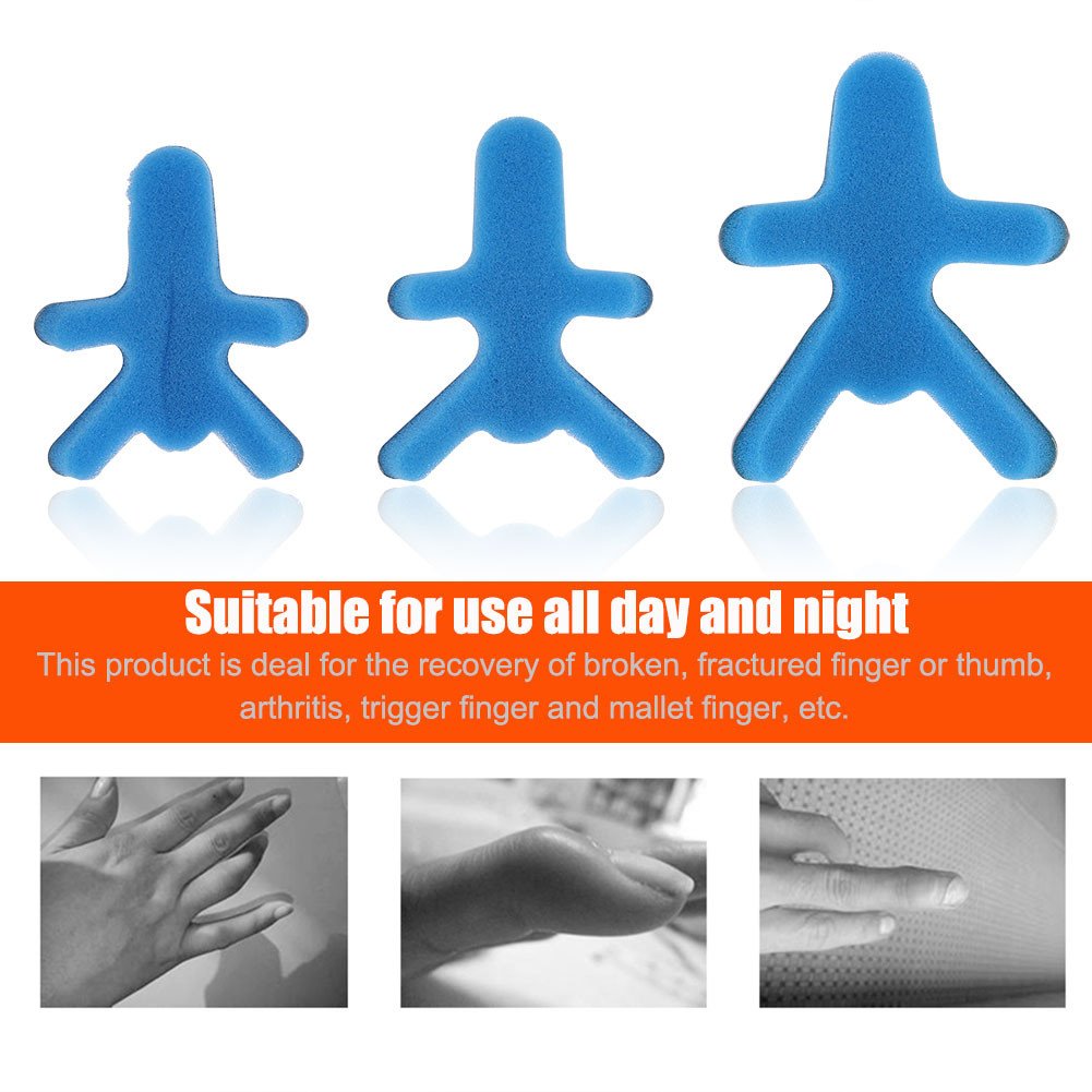 Frog Type Finger Splint, 1 Pair Finger Straightening Brace with Padded Aluminum Fixing Support Pad for Tendon Release & Pain Relief (M)