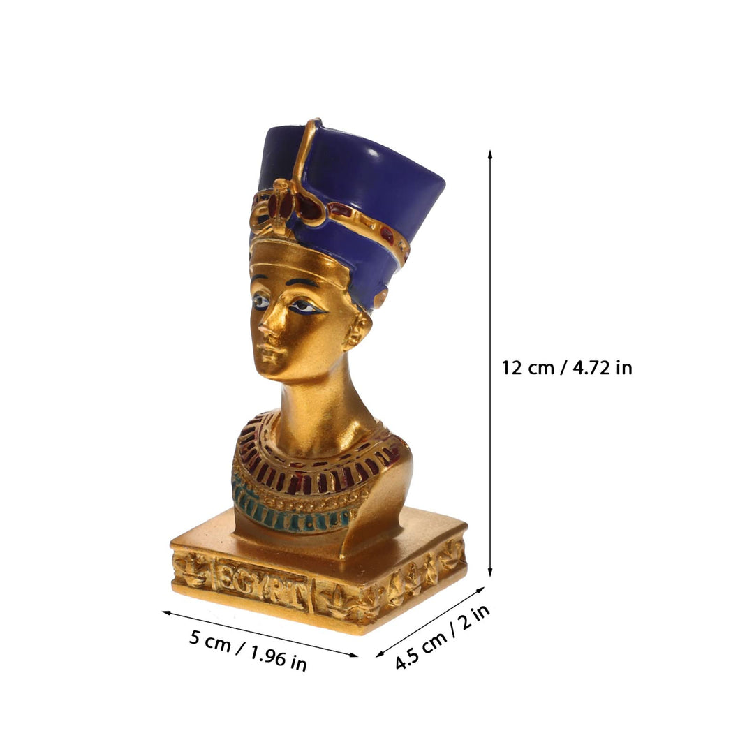 Egyptian Pharaoh Queen Sculpture Nefertiti Bust Figurine Ancient Egyptian Statue Desktop Ornament for Crafts Home Decor