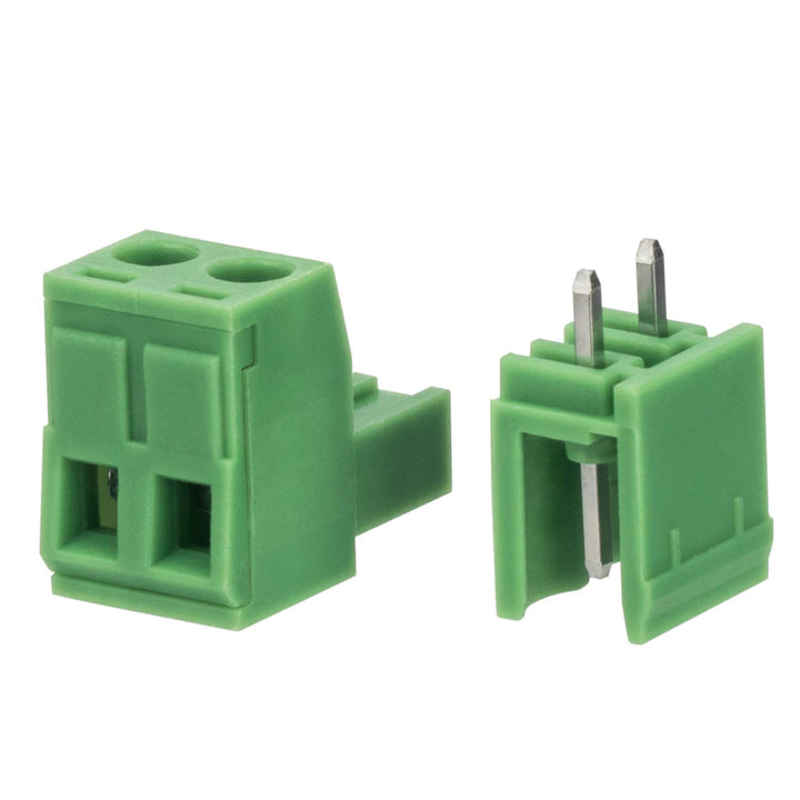 10 Sets 2-Pin 5.08mm Pitch Mount Screw Terminal Block, Straight Plug-in 2-Pin (2 Pole) Screw Terminal Block Connector, Pluggable Male Female Connectors- Green