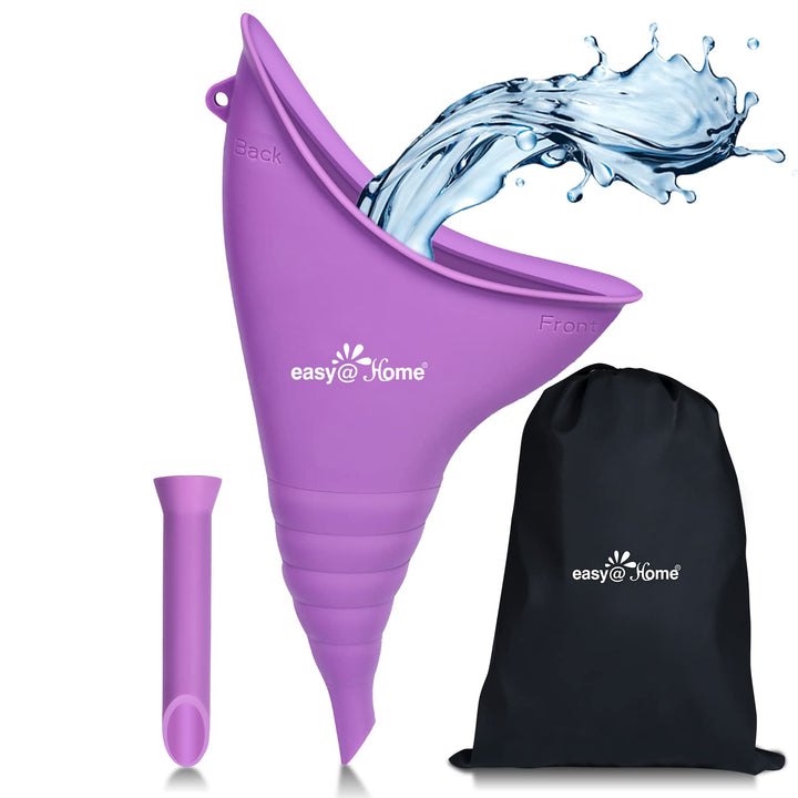 Portable Female Urination Device for Women: Silicone Female Urinal Device Pee Standing Up Funnel Reusable for Travel | Camping | Car | Outdoor | Hiking Purple EUD408