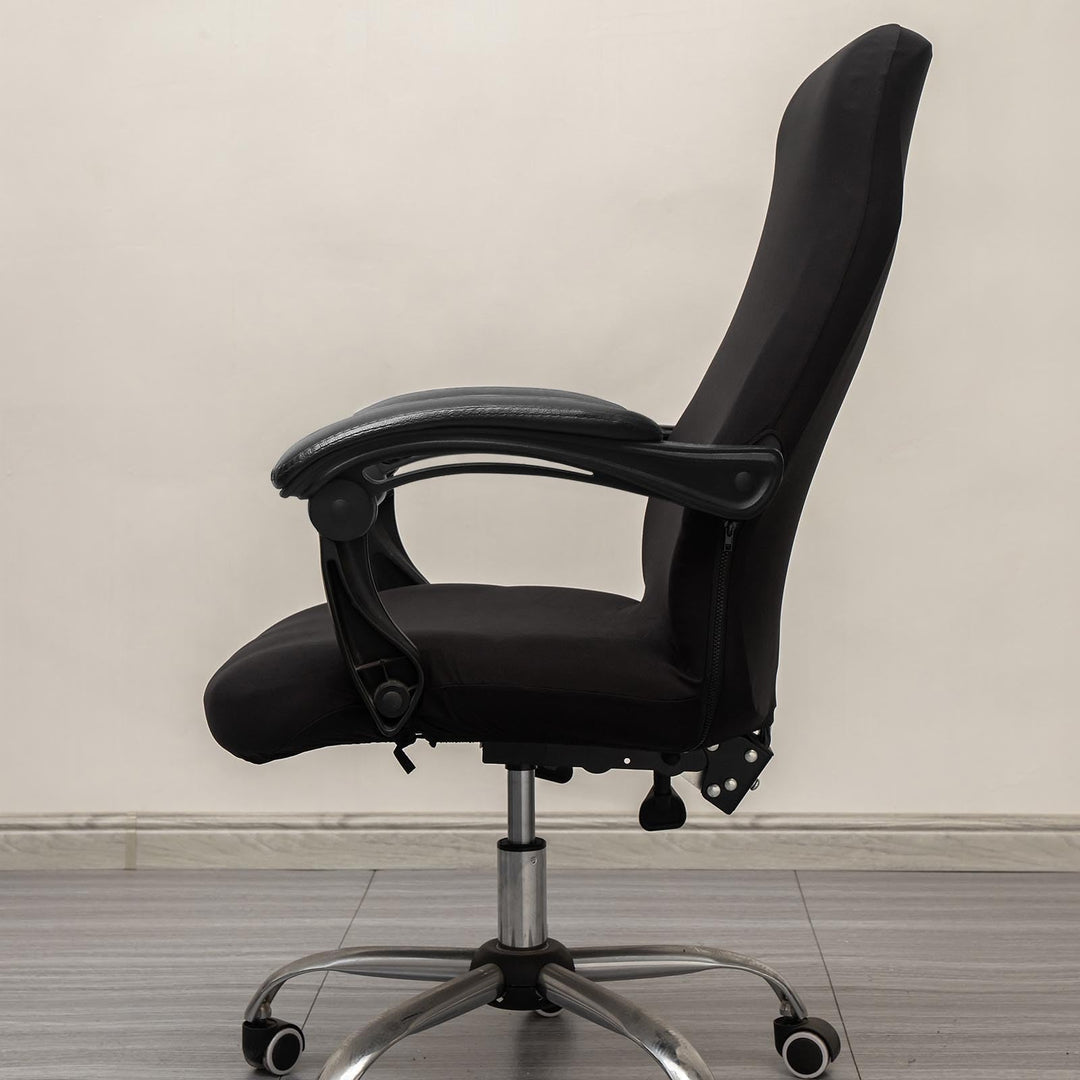 Office Chair Cover - Universal Stretch Desk Chair Cover, Computer Chair Slipcovers (Size: L) - Black