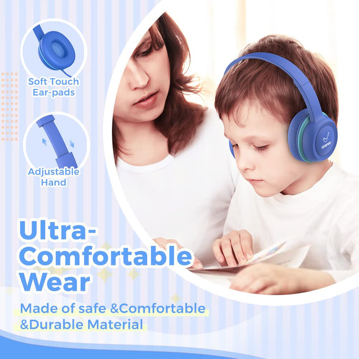 Kids Headphones, Ear Headphones for Kids, Wired Headphones with Safe Volume Limiter 85dB, Kids Headphones with Cord 3.5mm Jack Wired for Children/School