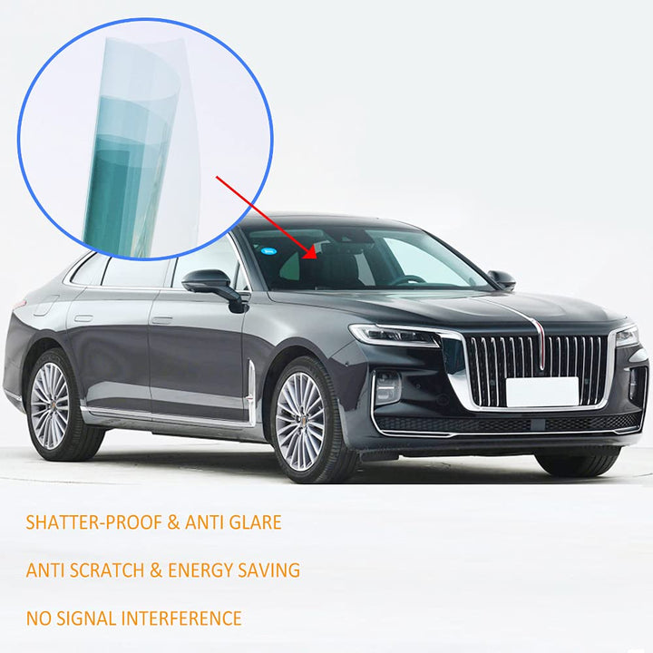 Nano Ceramic Car Front Window Film 99% Anti UV Heat Insulation Sun Blocking Solar Window Tint for Car Windshield Rear Side Window, 20Inch X 16.5Feet Roll 80% VLT