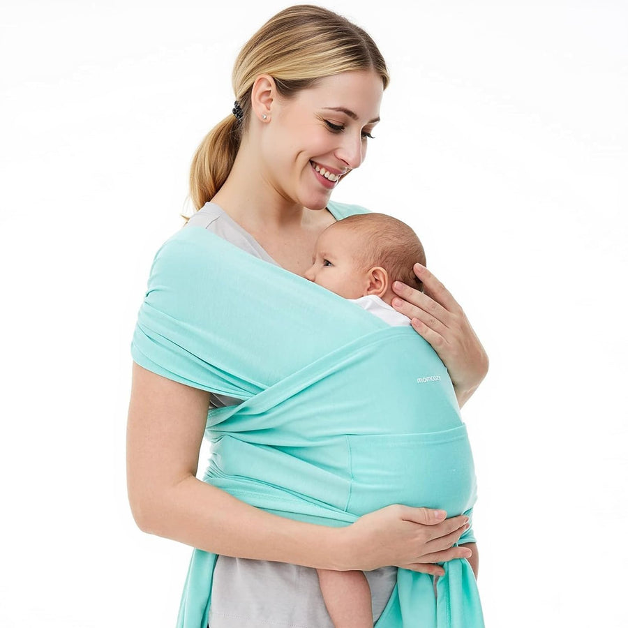 Baby Wrap Carrier, Ergonomic Infant Slings for Newborn to Toddler 8-35 lbs, Adjustable Baby Wrap for Adult Fits Sizes XXS-XXL, Easy to Wear Baby Carriers, Lake Blue