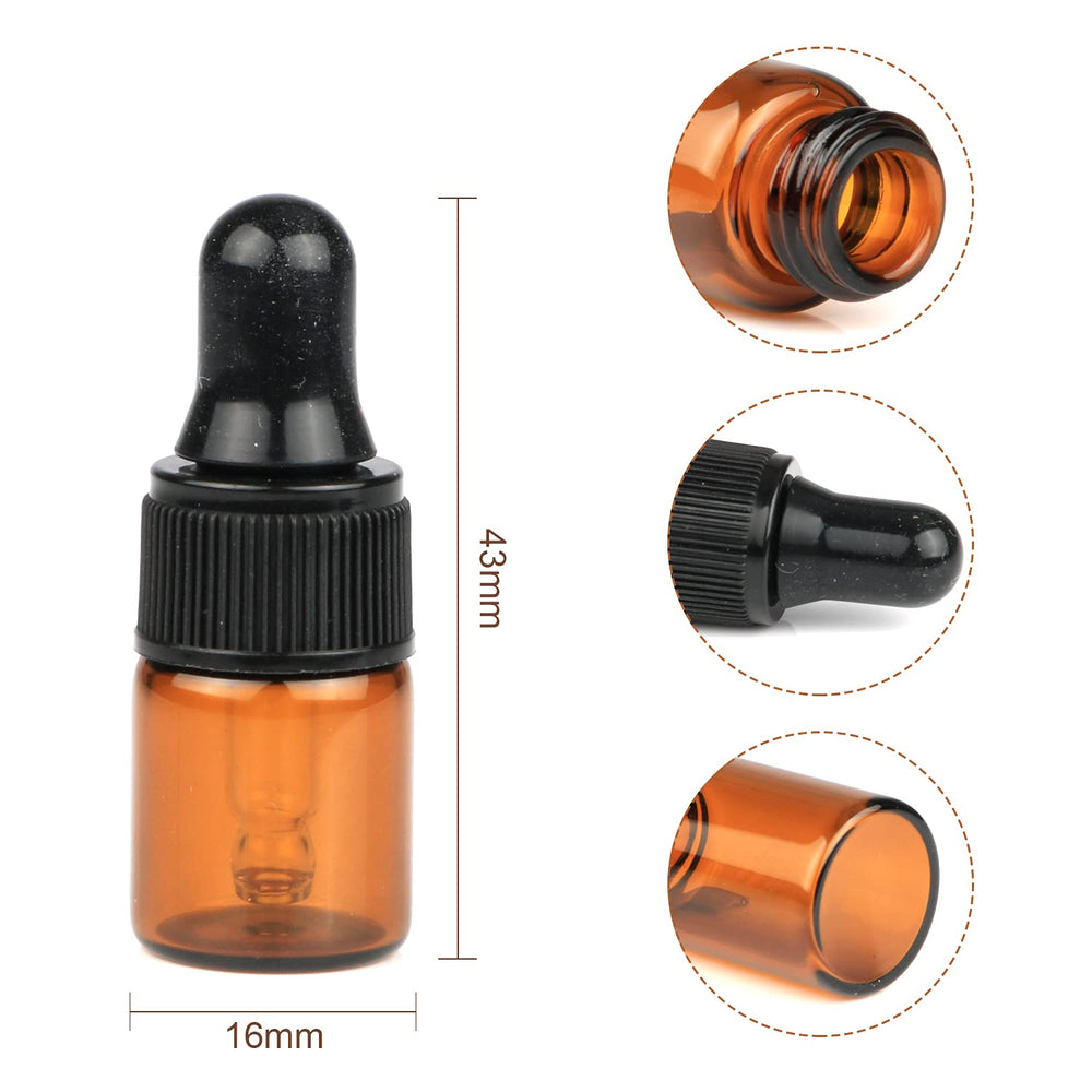 2Ml: Amber Glass Dropper Bottles 30 Pcs Mini 1Ml 2Ml 3Ml Essential Oils Dropper Bottles Refillable Perfume Fragrance Cosmetics Glass Dropper Pipette Bottles Vial Container (2Ml)