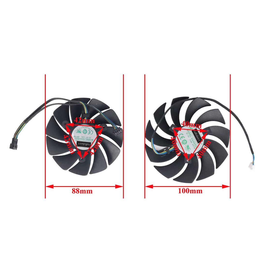 88mm GA92S2U 100mm GAA8S2U RTX3070Ti RTX3070 Ti GPU Cooler for Zotac Gaming RTX 3070 Twin Edge Graphics Card Cooling Fan (Fan-B)