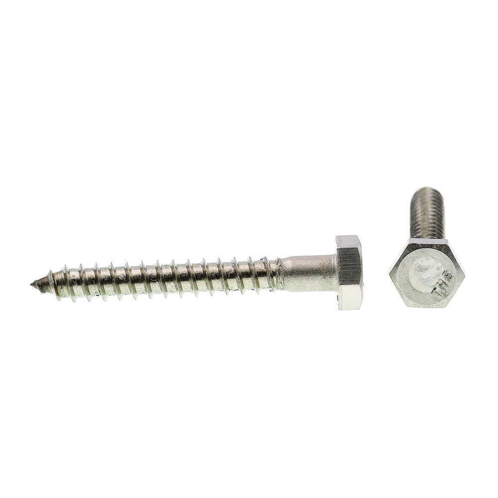 Prime-Line 9055040 Hex Lag Screws, 1/4 In. X 2 In., Grade 18-8 Stainless Steel (25 Pack)