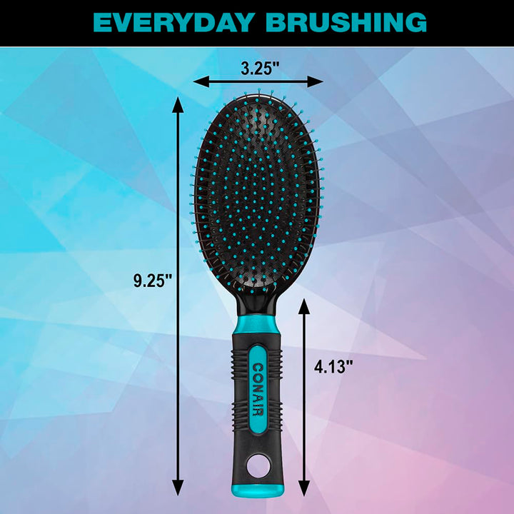 Salon Results Hairbrush for Men and Women - Detangling Hair brush - Hairbrush for all hair types - Wire Bristles and Cushion Base