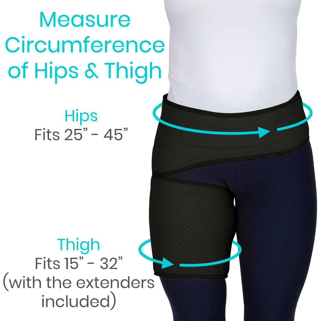 Hip and Groin Brace - Sciatica Brace - Bursitis Hip Pain Relief for Women and Men - Hip Flexor Compression Wrap Support - Thigh, Hamstring Recovery for Joints, Nerve Pulled Muscles and Arthritis