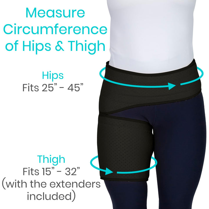 Hip and Groin Brace - Sciatica Brace - Bursitis Hip Pain Relief for Women and Men - Hip Flexor Compression Wrap Support - Thigh, Hamstring Recovery for Joints, Nerve Pulled Muscles and Arthritis