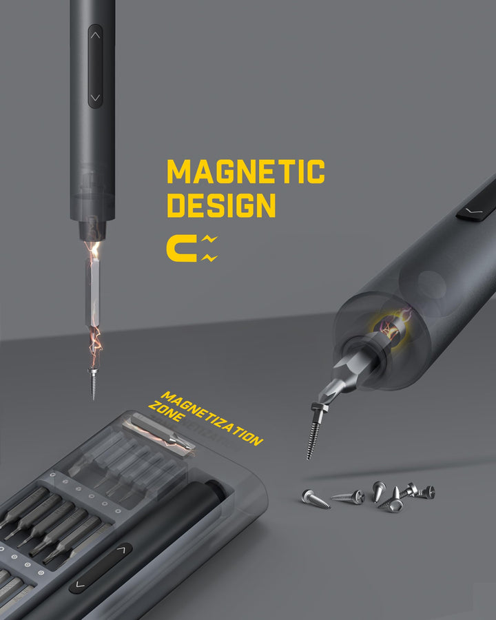 E1 Pro 3.7V Mini Electric Screwdriver, Precision Screwdriver Set with 24 Magnetic Bits, Max. 3 N.m, Magnetic Storage, 5/32''Hex, Repair Tool Set for Phone Camera Laptop Watch