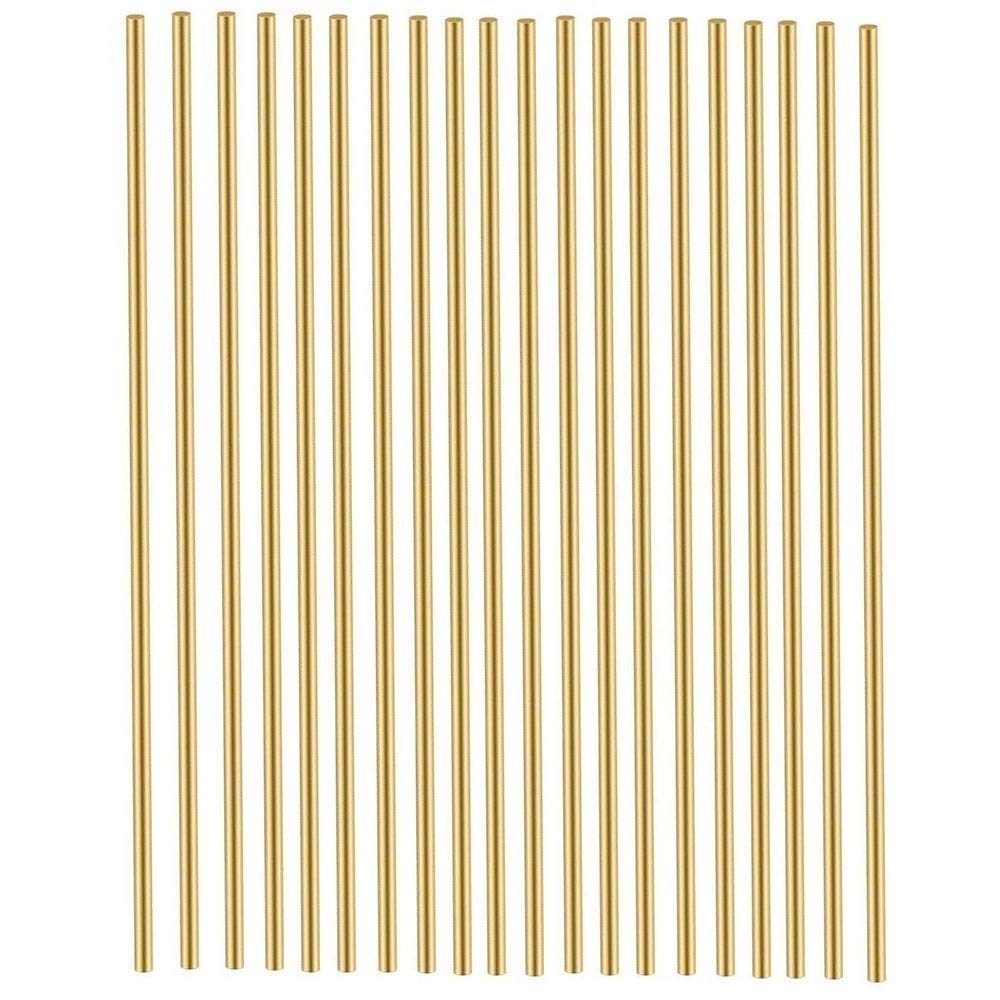 15 PCS 2 mm /5/64 Brass Rods Brass Round Stock Lathe Bar Stock Kit Round Brass Stock Solid Brass Rods 5/64 Inch in Diameter 12 Inch in Length,C27400
