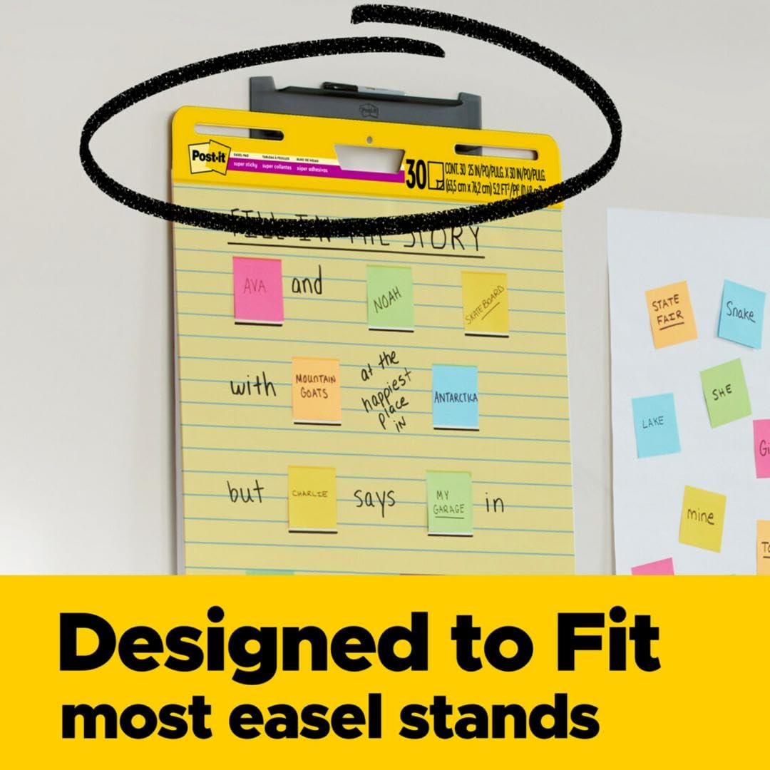 Post-it Easel Pad, 25 x 30-Inches Sheets, Yellow Paper with Lines, 30-Sheets/Pad, 2-Pads/Pack