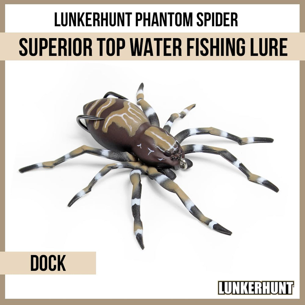 Phantom Spider Fishing Lure | Most Realistic Topwater Fishing Bait with Self-Righting Ballast for Natural Walking Action | Hollow Body Weedless Hooks for Bass Fishing (Dock)