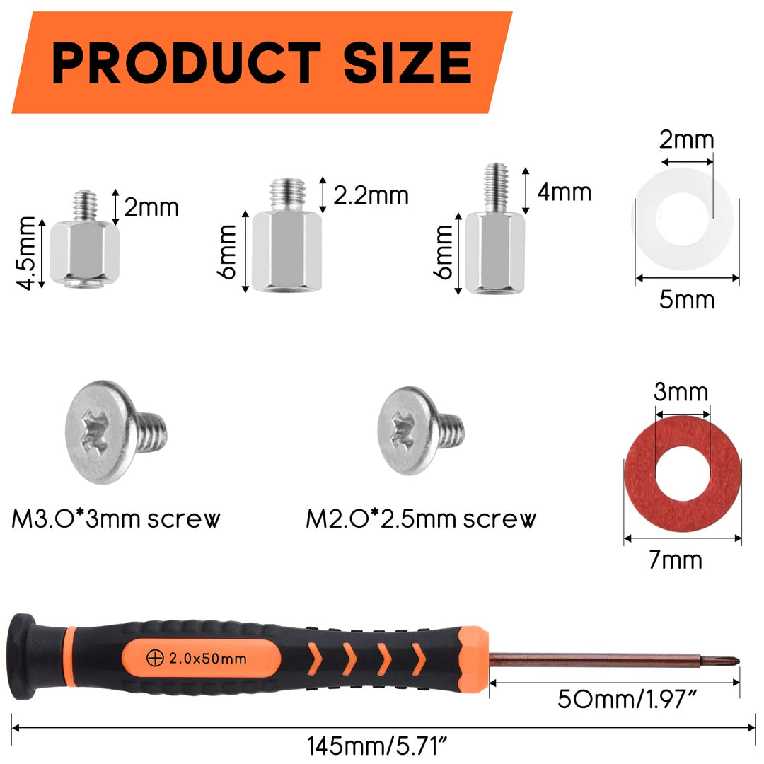 M.2 SSD Screws Kit, Nvme M2 Screws Suitable for ASUS MSI Gigabyte NGFF Motherboard