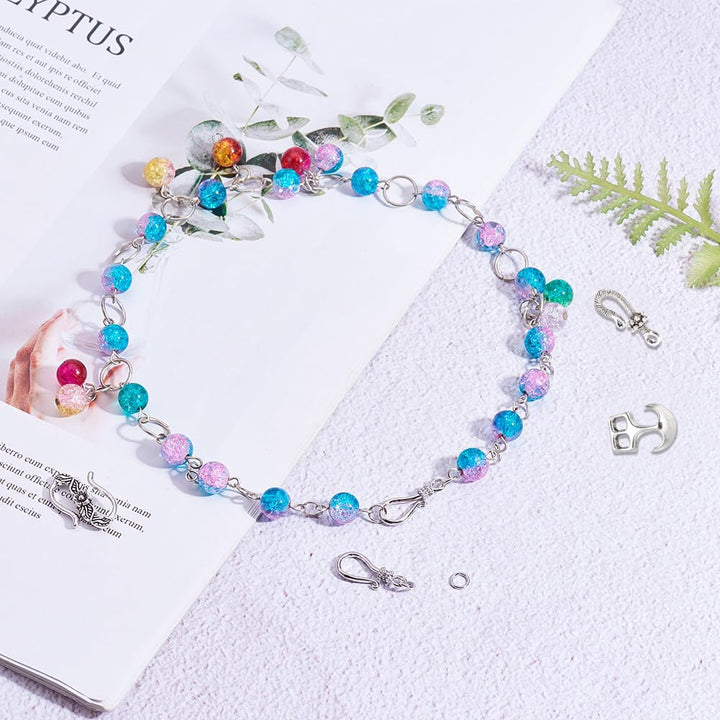 50 Sets 10 Styles S Hook Ring Toggle Clasps End Clasps Antique Silver Tibetan Jewelry Clasps for Bracelet Necklace Jewelry Making