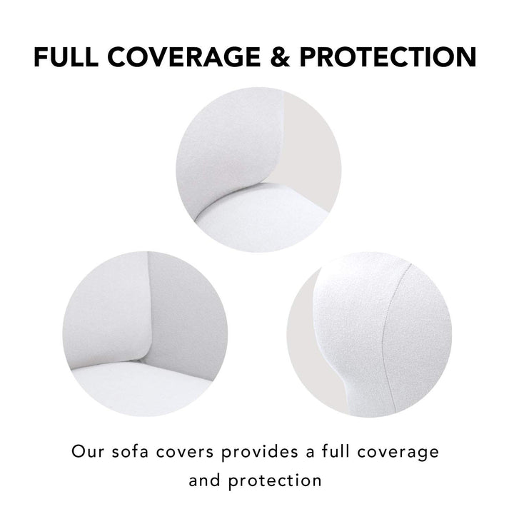 Super Stretch Chair Sofa Slipcover – Spandex Non Slip Soft Couch Sofa Cover, Washable Furniture Protector with Non Skid Foam and Elastic Bottom for Kids, Pets (Chair, White