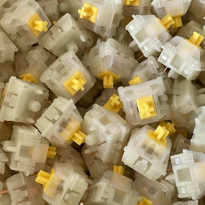 Gateron Milky Yellow Mechanical Keyboard MX 5 pin Switches Shaft for All MX Support 4 pin RGB (70 PCS)