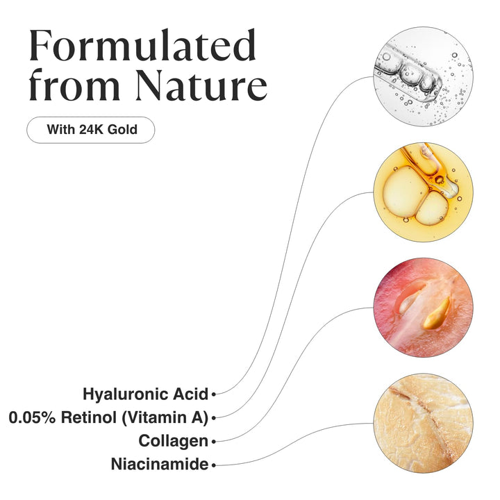Korean Gold Under Eye Patches for Dark Circles and Puffiness, Wrinkles - Retinol + Hyaluronic Acid + Collagen + Niacinamide, Under Eye Mask Puffy Eyes Treatment for Women Skin Care