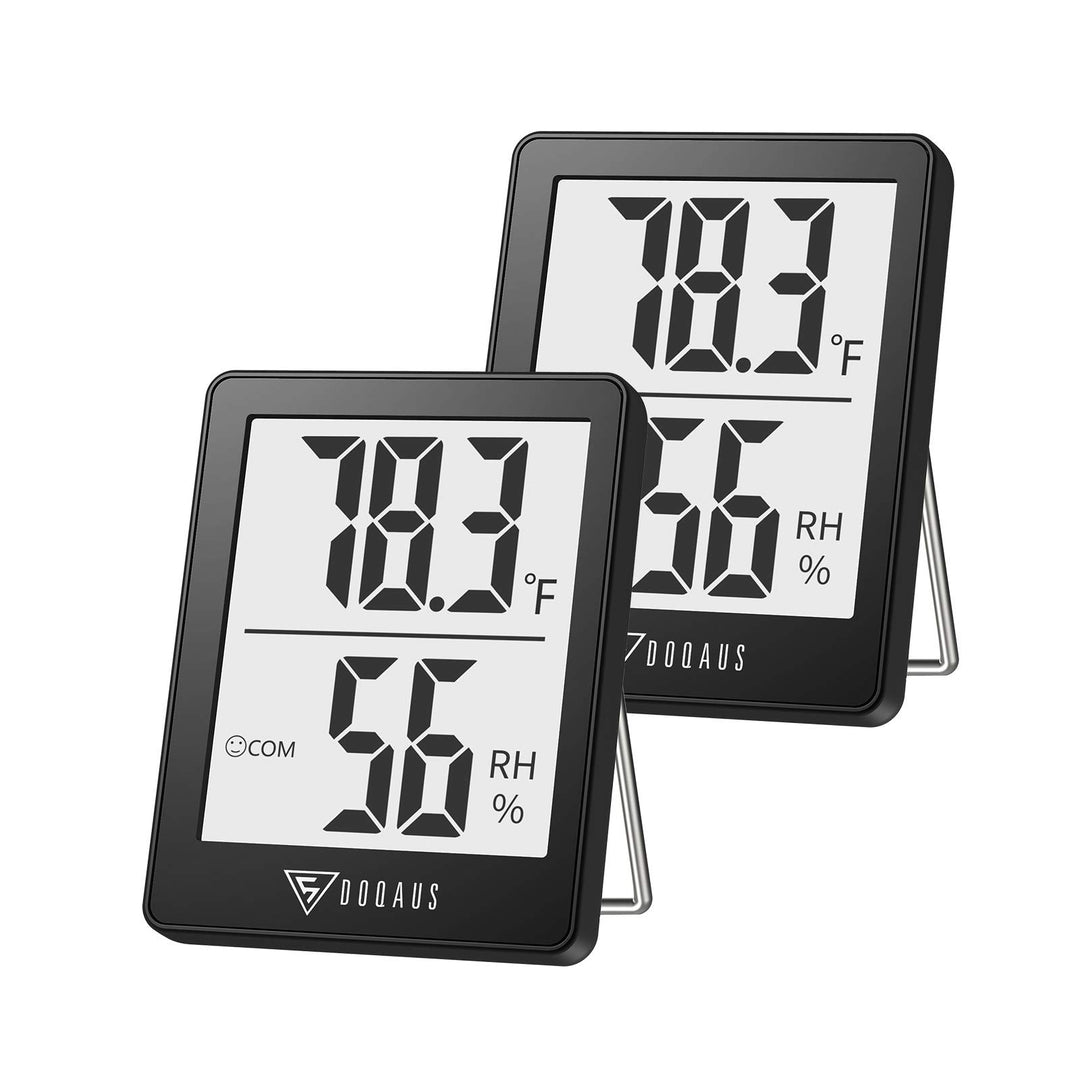 Digital Hygrometer, 2 Pack Indoor Thermometer, Humidity Meter with 5s Fast Refresh, Temperature Humidity Monitor Meter for Baby Room, Living Room, Basement, Greenhouse, Office, Humidors
