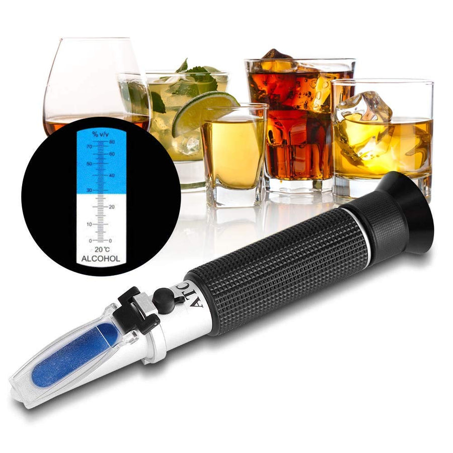 High Proof Alcohol Refractometer, ATC Alcohol Refractometer with 0-80% Alcohol Measurement Range for Liquor and Spirits. High Accuracy ±1% Alcohol Refractometer for Whiskey, Brandy, Vodka, etc.