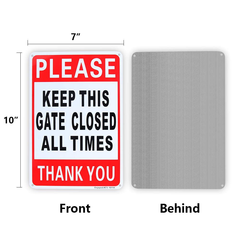 2-Pack Please Keep This Gate Closed Sign 10x 7 .04 Aluminum Reflective Sign Rust Free Aluminum-UV Protected and Weatherproof