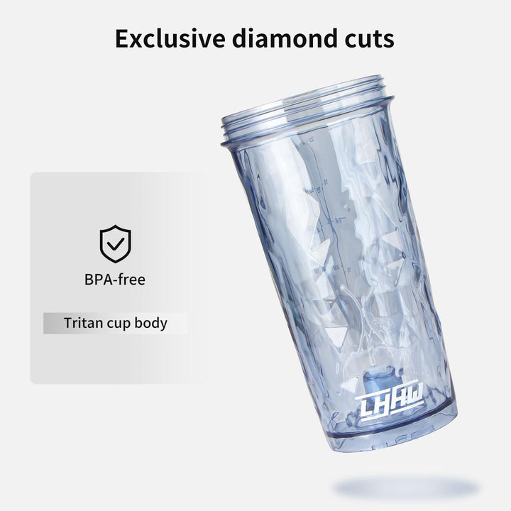 Electric Protein Shaker Bottle, 24 Oz Rechargeable BPA Free Blender Cup for Protein Mixes, Portable Shaker Bottles for Gym Home Office (Ice Blue)