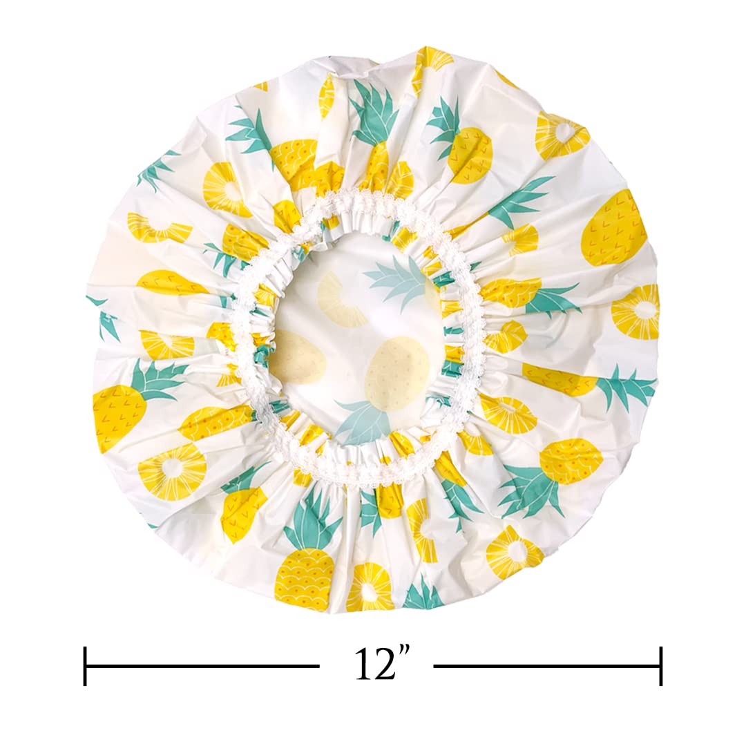 Reusable Vinyl Shower Cap & Bath Cap, Frosted PEVA Elastic Stretch Hem, Multi-Use Waterproof Stretchy Hair Cap for all Hair Lengths - Hipster Cielo For Women