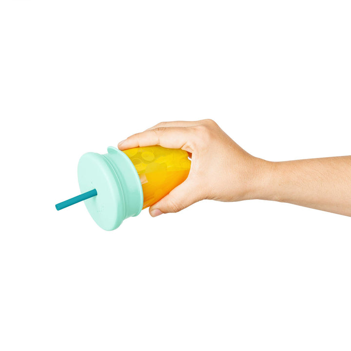 Snug Silicone Sippy Cup Lids and Straws - Includes 3 Lids and 3 Straws - Convert Any Kids Cups or Toddler Cups into Straw Sippy Cups - Toddler Feeding Supplies and Travel Essentials - Green