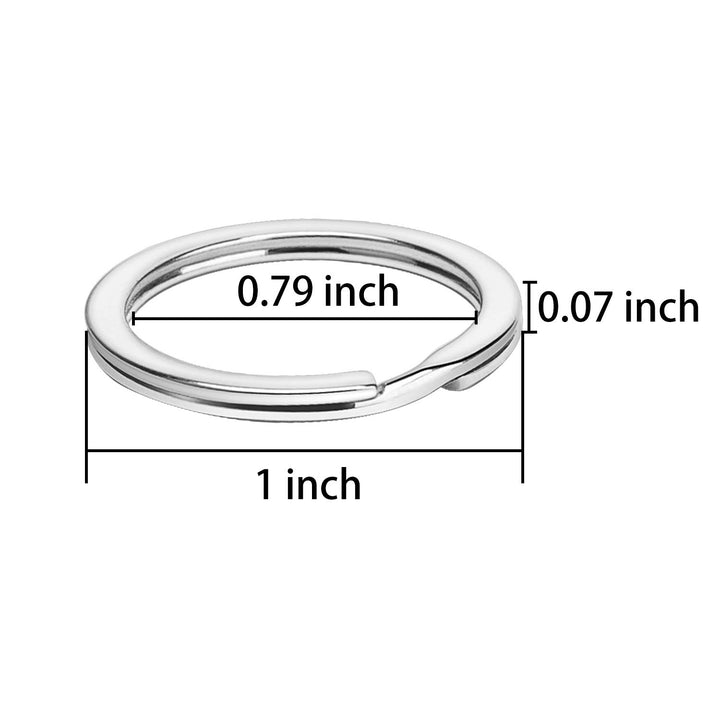 24 Pack Flat Key Rings Metal Split Ring for Home Car Keys Organizations, Jewelry Making, 1 Inch (Golden)
