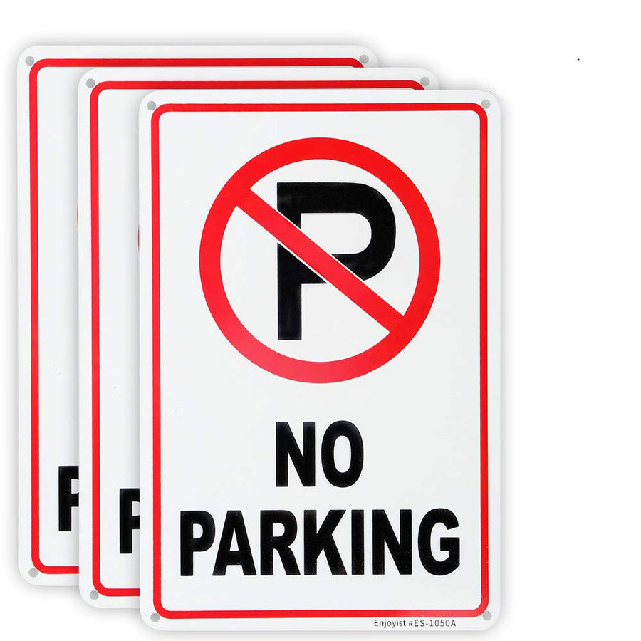 3 Pack No Parking Sign 10x 7 .04 Aluminum Reflective Sign Rust Free Aluminum-UV Protected and Weatherproof