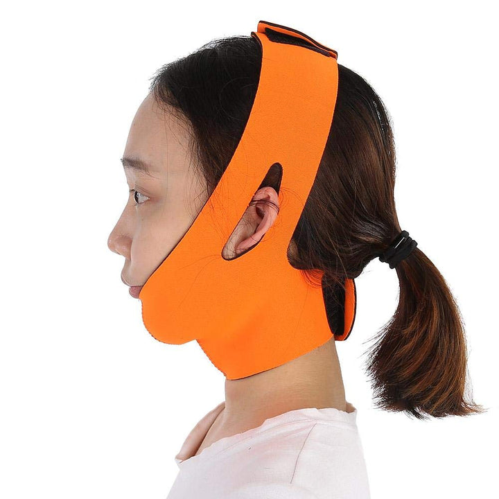 Facial Slimming Mask, Lifting Belt Face Double Chin Slim Bandages V Line Beauty Weight Loss Tools Improve Masseter Muscle (Orange)
