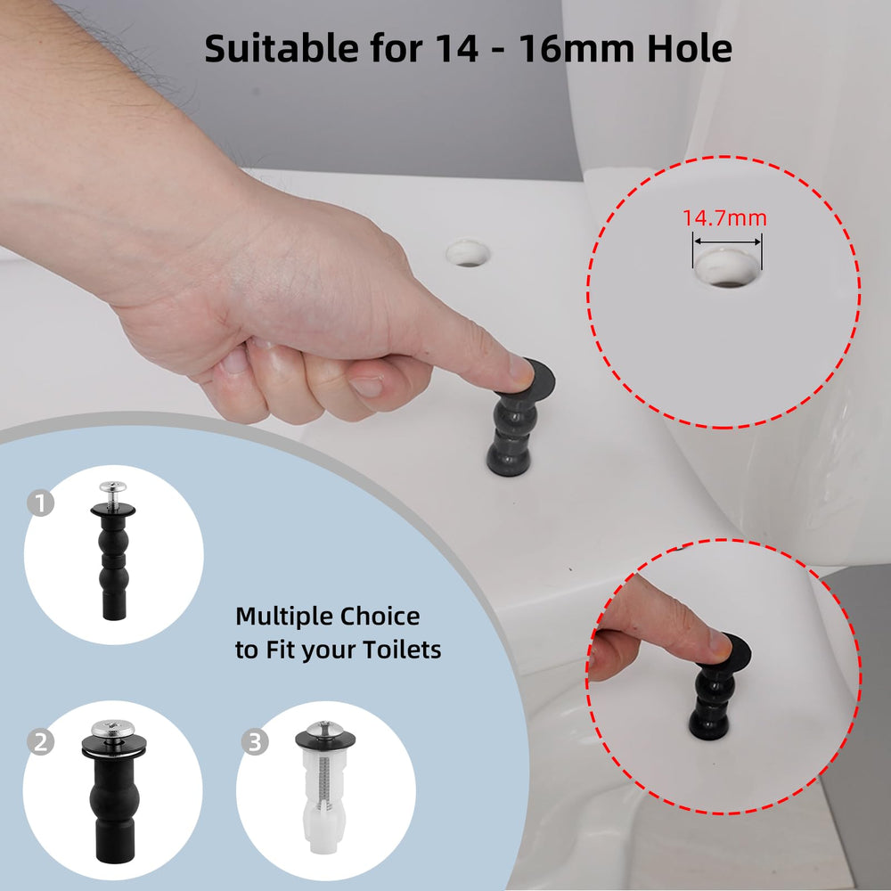 Universal Toilet Seats Screws and Bolts Metal - Toilet Seat Hinges Bolt Screws, Toilet Seat Fixings Expanding Rubber,Toilet Seat Replacement Parts Kit(5 Choices)