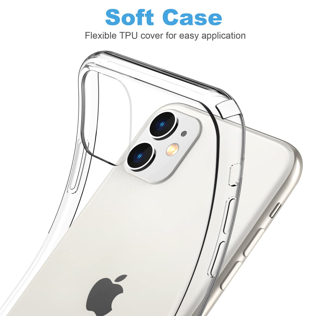 Compatible with iPhone 11 Case, Clear TPU Phone Cases Shockproof Bumper Cover Anti-Scratch Protective Slim Thin Crystal Phone Case for 11 6.1inch