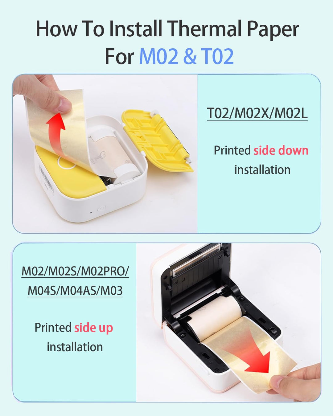 Adhesive Thermal Sticker Paper,White/Gold Glitter/Silver Glitter Thermal Paper,for M02/T02/M02 Pro/M02S/M03/M03AS/M04S Thermal Pocket Printer/Receipt Printer, 50mm-53mm Width