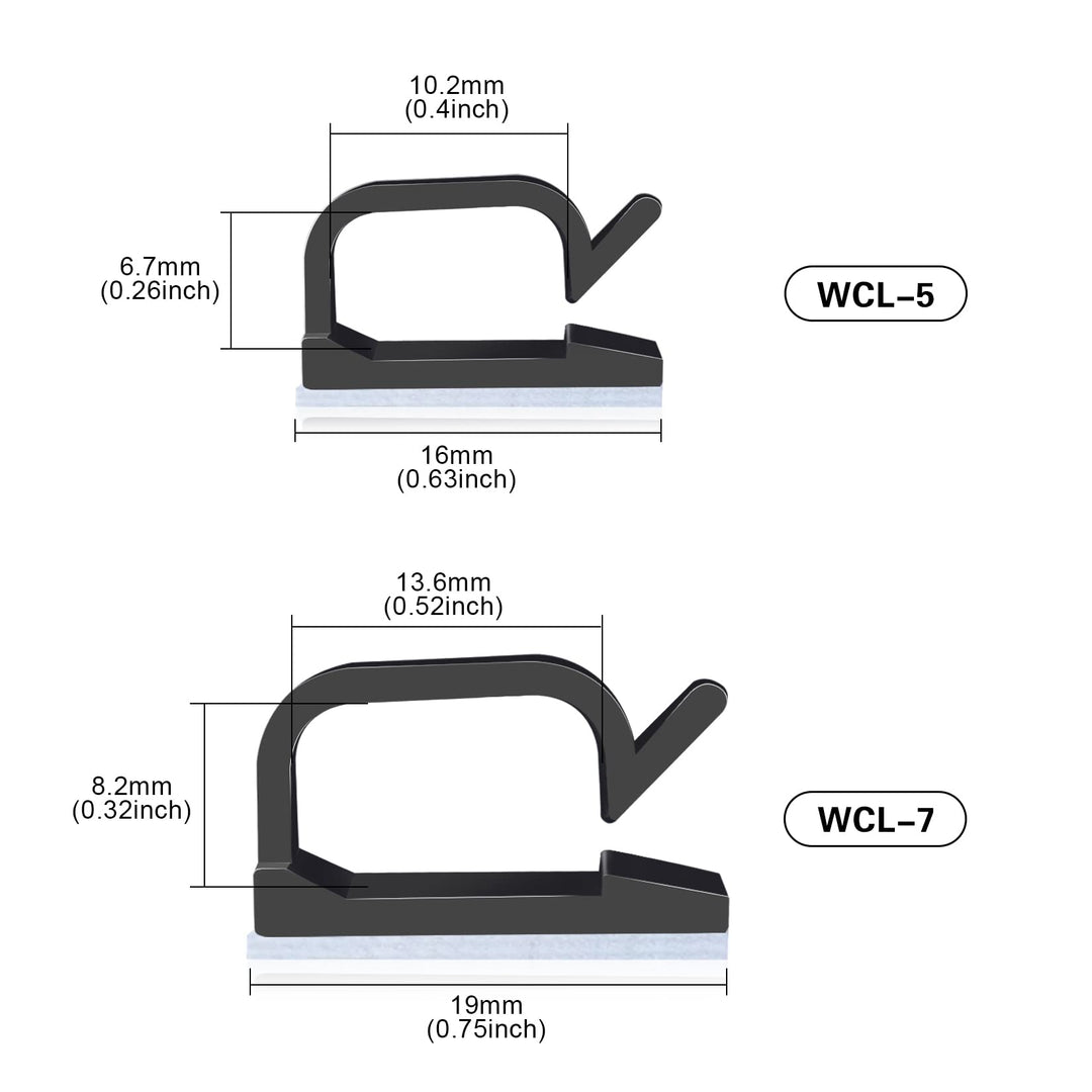 5/8” Adhesive Cable Wire Clips Black 60pcs, Cable Staples Outdoor Cable Management Wire Organizer Cord Holder for Under Desk, Car, Wall, TV PC Ethernet Cable