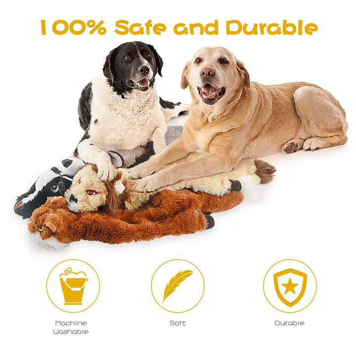 Dog Squeak Toys, No Stuffing Plush Dogs Chew Toy for Small Medium Large Breed Chewer Squeaky Pet Supplies Tough Durable Puppy Teething Chewing Interactive to Keep Them Busy Best Birthday Gift